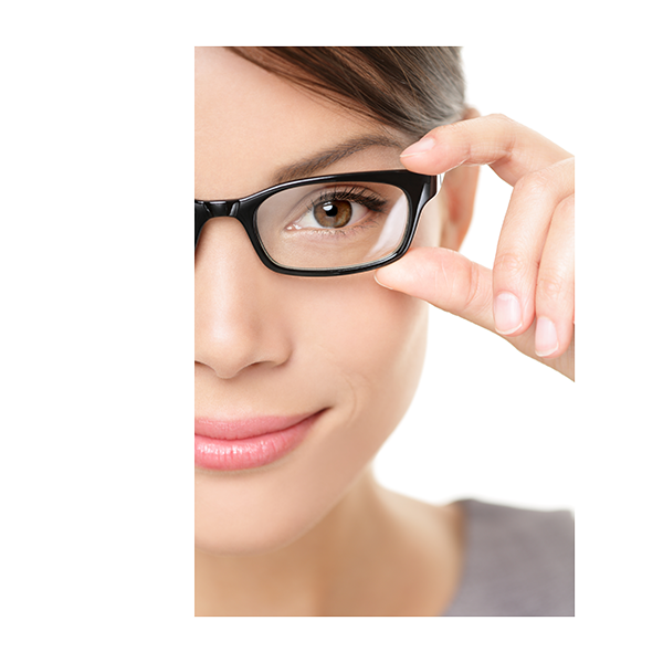 Frau mit Brille Fachakademie für Augenoptik