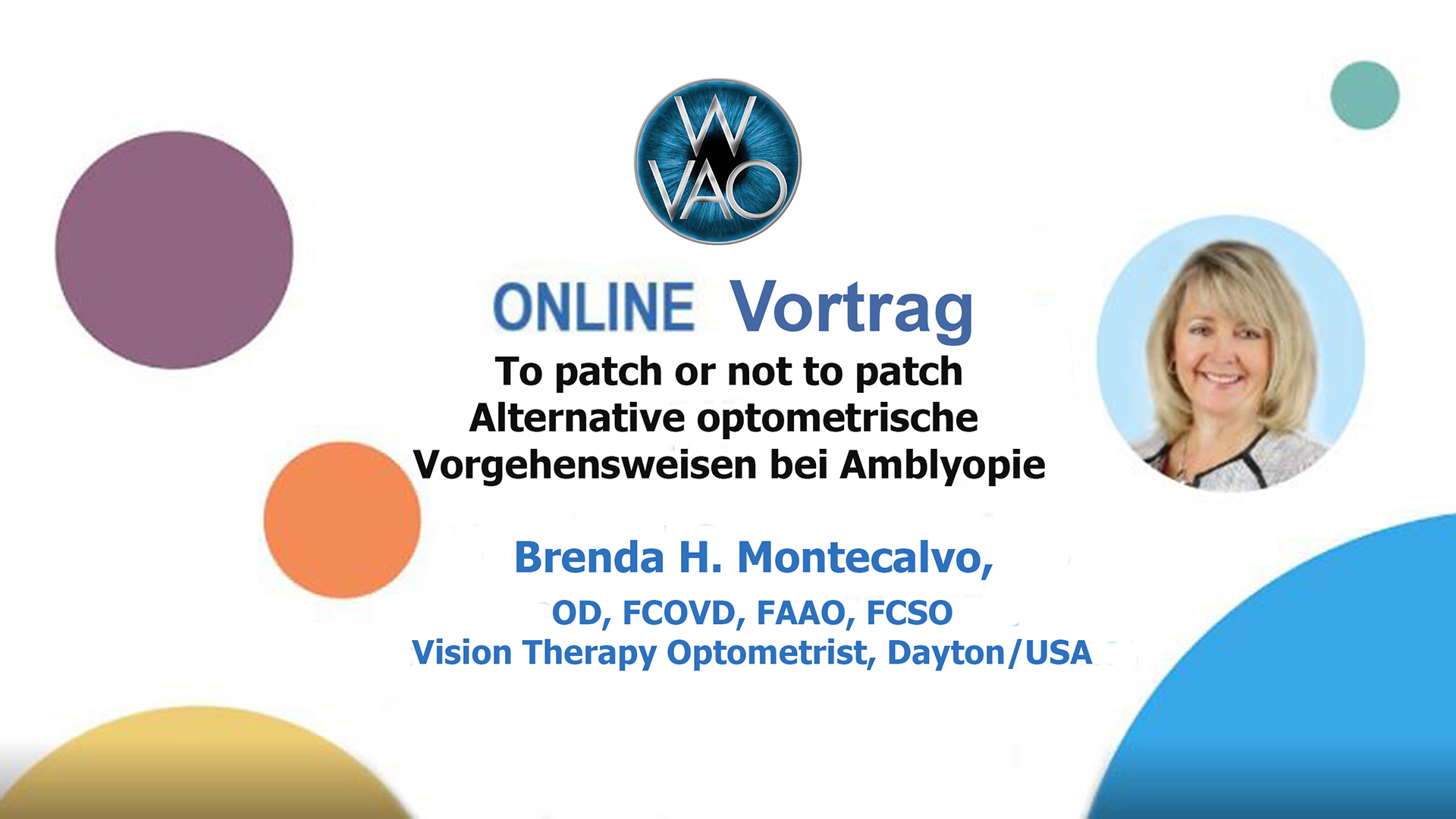 Webinar WVAO Alternative optometrische Vorgehensweisen bei Amblyopie